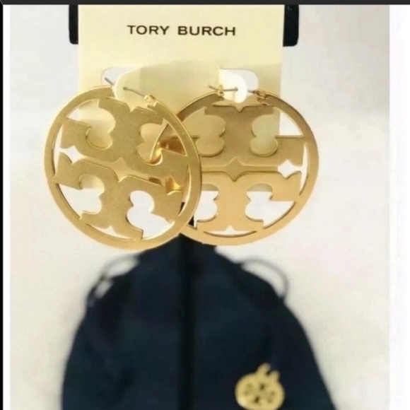 NEW Tory Burch Miller Hoop Earrings in Gold Color - Picture 4 of 6